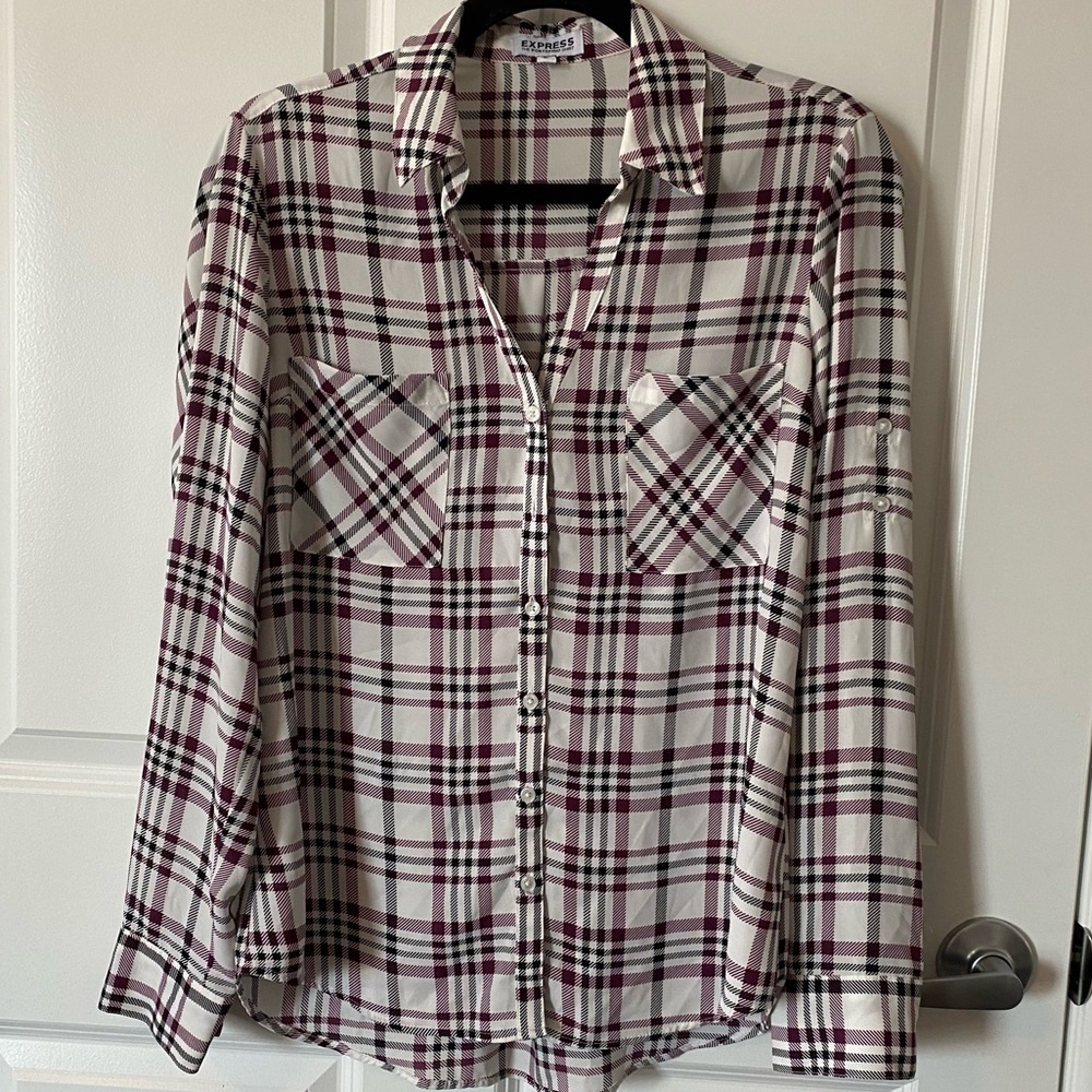 Plaid express blouse